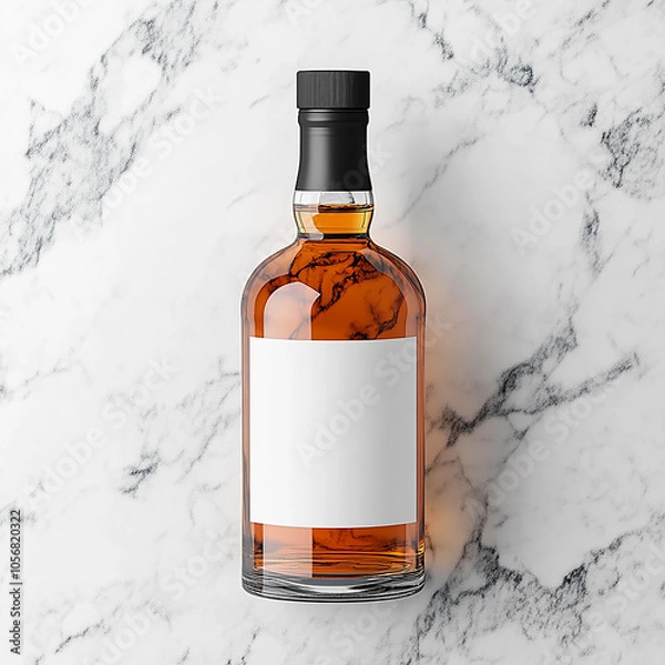 Fototapeta spirits with liquor bottle mockup with abstract background