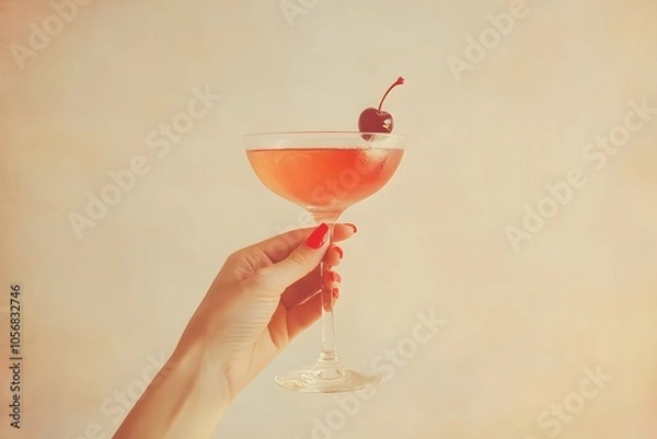 Fototapeta Elegant Pink Drink in Hand

