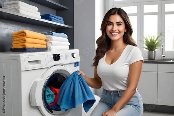 Obraz woman doing laundry