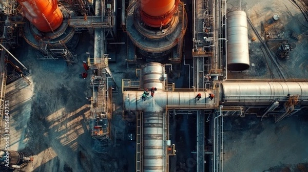 Fototapeta Aerial View of an Industrial Complex