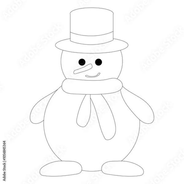 Obraz isolated snowman on a dark background coloring