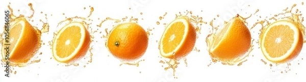Obraz Orange Slices in Juice Splash