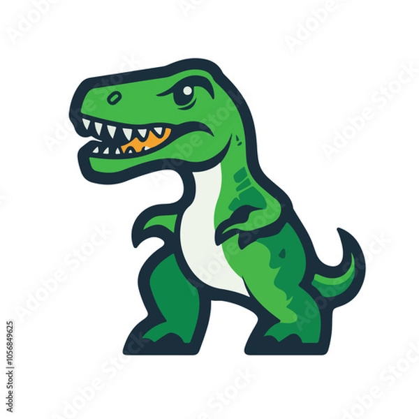 Fototapeta Simple vector logo of a T-Rex, in green color 