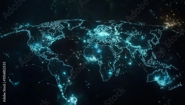 Fototapeta Global Network Visualization