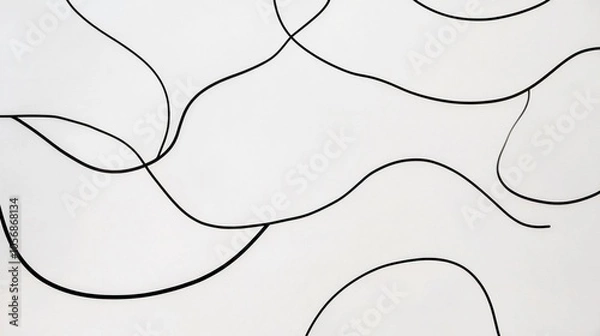 Fototapeta Abstract Black Lines on White Background