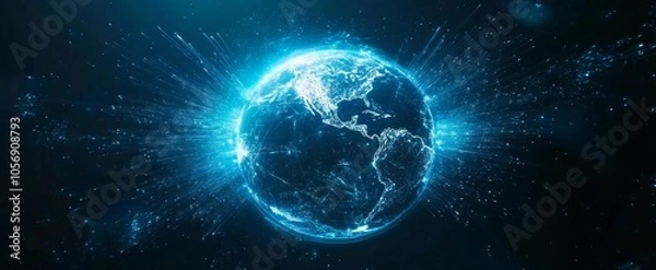 Fototapeta Global Network Earth Graphic
