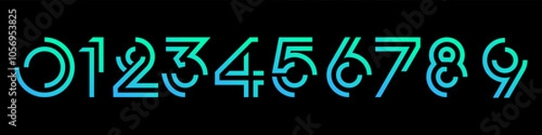 Fototapeta set of creative number 1 to 10 logo designs. abstract number colorful design vector illustration
