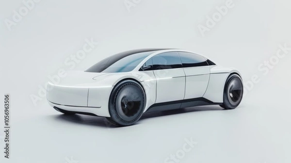 Fototapeta Illustrate the sleek lines and innovative features of an electric car in a captivating 3D format