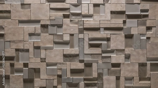 Fototapeta Background made of wooden rectangles