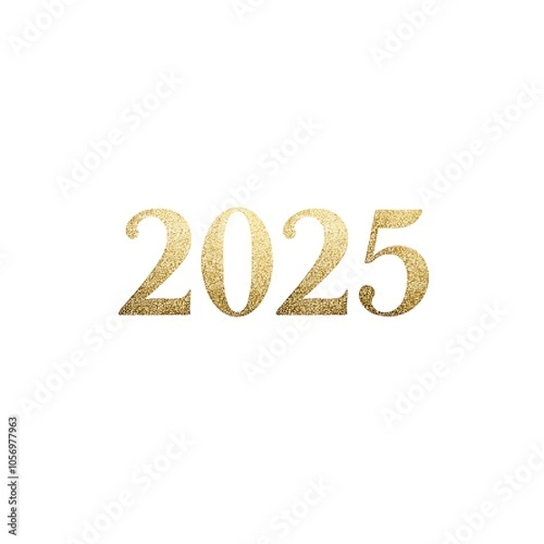 Fototapeta 2025 written in classic serif font, gold with a subtle glow, centered on a clean white background.