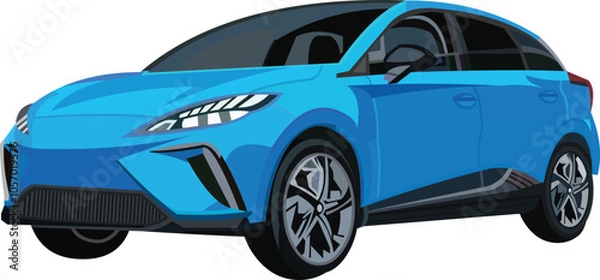 Obraz cool blue car vector