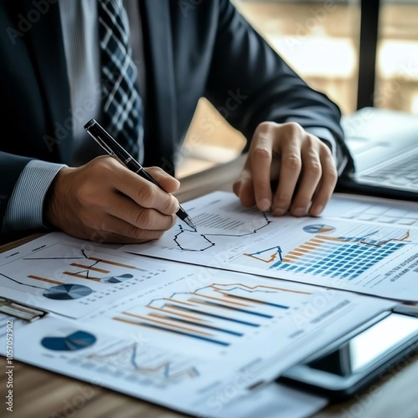 Obraz Investment growth, big portfolio assets, structured planning, professional management strategy