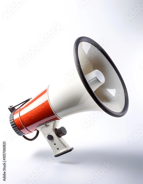 Fototapeta megaphone floating or flying isolated white background