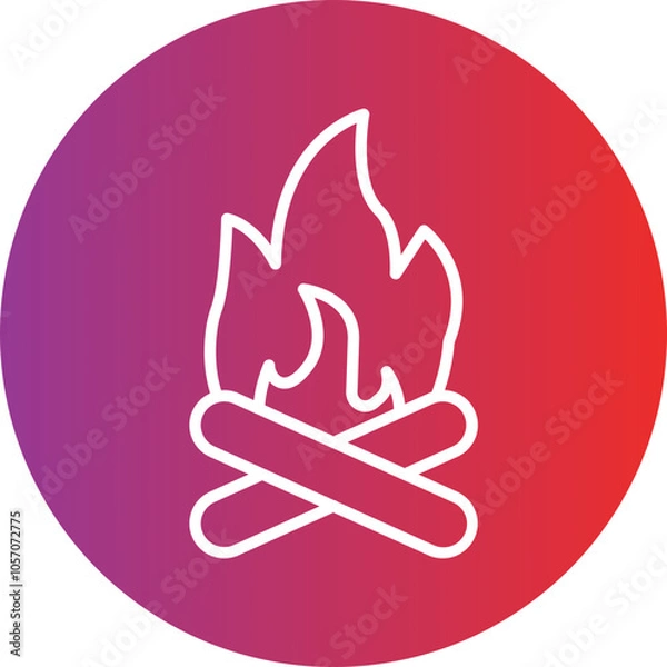 Fototapeta Bonfire Icon Style