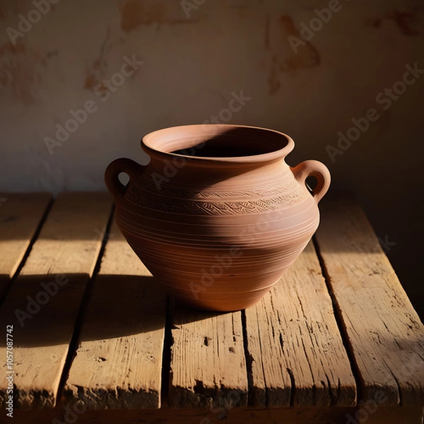 Obraz clay jug on table