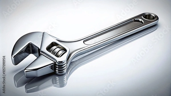 Fototapeta High Dynamic Range Wrench on White Background for Tool Enthusiasts and DIY Projects
