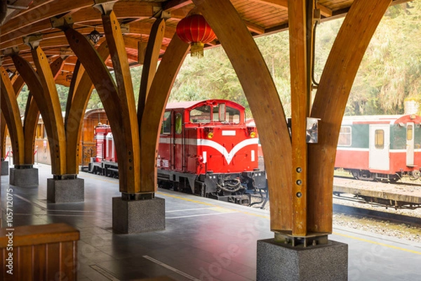 Obraz Alishan classic train at platform.