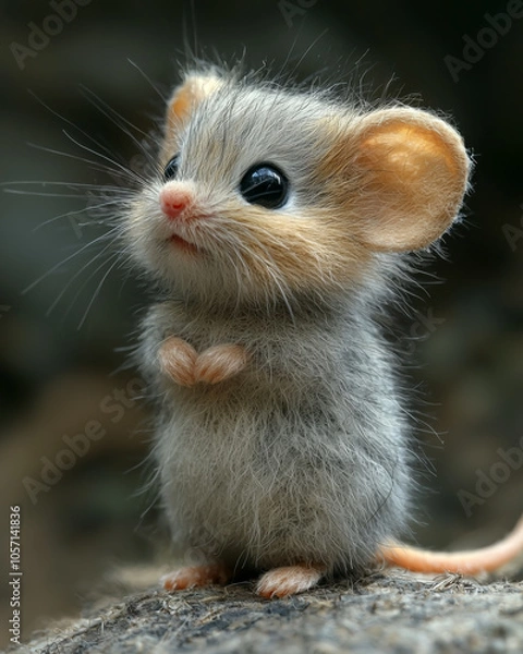 Obraz Sassy Tiny Mouse with Playful Expression and Charming Personality