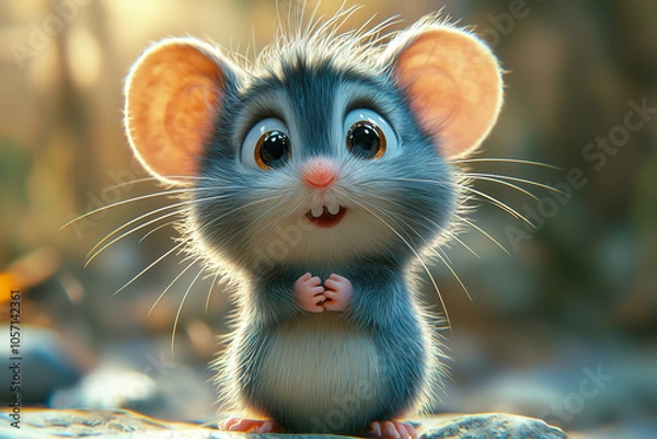 Obraz Sassy Tiny Mouse with Playful Expression and Charming Personality