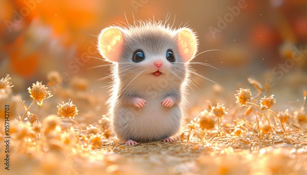 Obraz Sassy Tiny Mouse with Playful Expression and Charming Personality