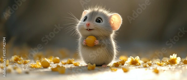 Obraz Sassy Tiny Mouse with Playful Expression and Charming Personality