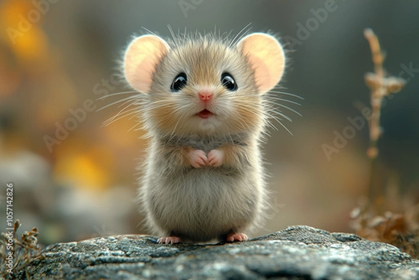 Obraz Sassy Tiny Mouse with Playful Expression and Charming Personality