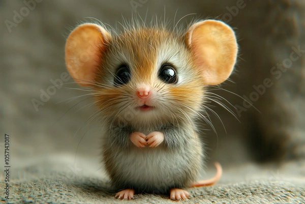 Obraz Sassy Tiny Mouse with Playful Expression and Charming Personality