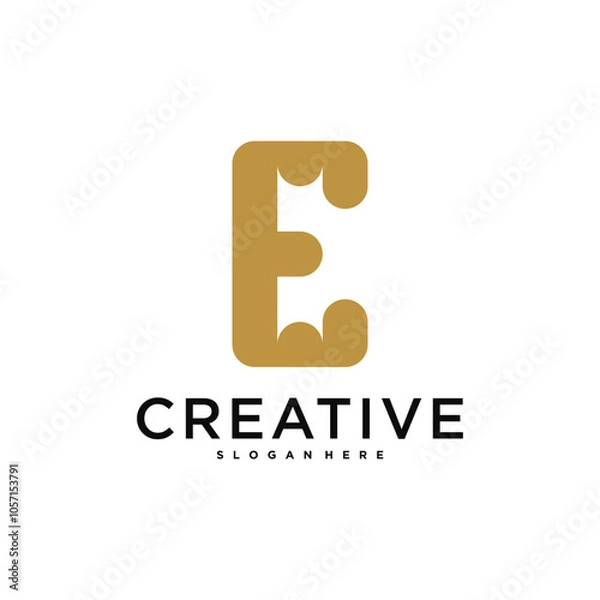 Fototapeta Initial letter E logo, abstract concept design. Premium Vector
