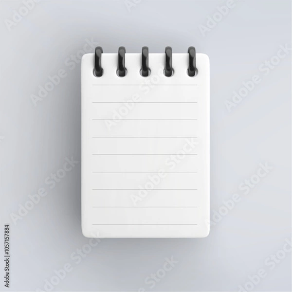 Fototapeta 3d Notepad icon isolated on grey background.