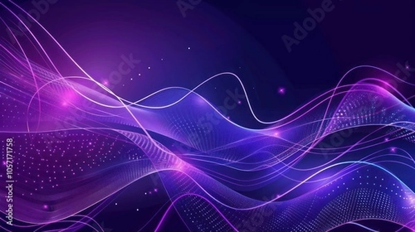 Obraz Abstract Swirling Lines with Glowing Stars