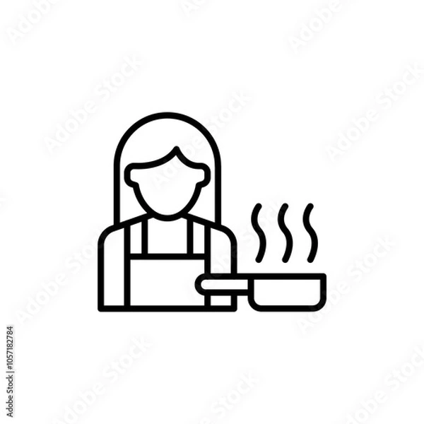 Fototapeta Cooking outline icons, minimalist vector illustration ,simple transparent graphic element .Isolated on white background