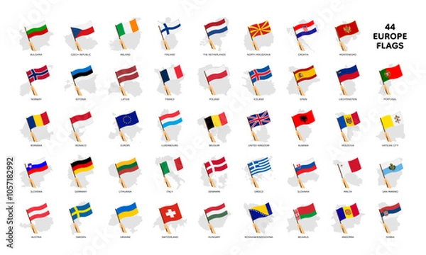 Obraz Set of flags of European countries