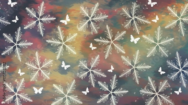 Obraz Snowflakes background