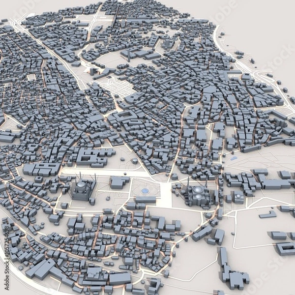 Obraz Istanbul City Turkey Map, 3D Rendering