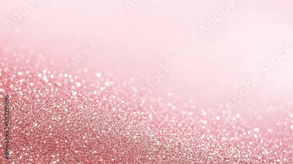 Fototapeta Rose gold glitter background pink red sparkling shiny wrapping paper texture for festive holiday seasonal wallpaper decoration, greeting and wedding invitation card design element