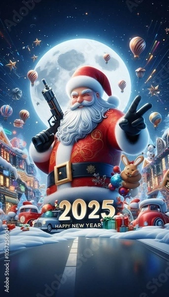 Obraz Happy new year. Concept for 2025 new year celebration. Pattern for banner, poster, greeting and new year 2025. 