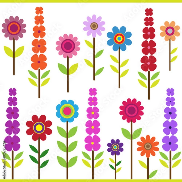 Fototapeta Vector set of bright colors of different shapes