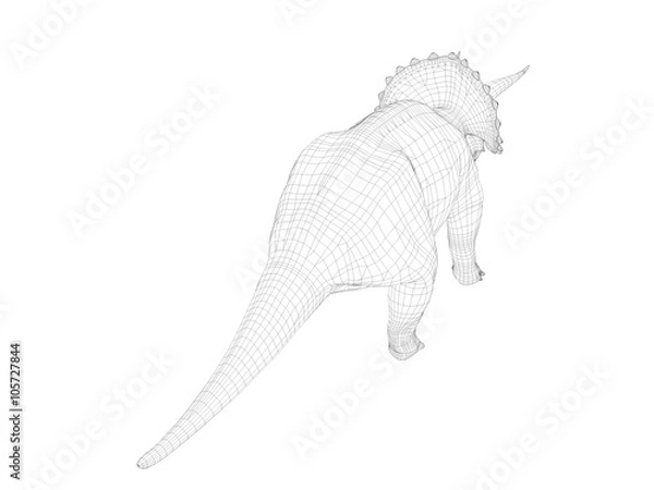Fototapeta 3d wireframe dinosaur