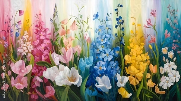 Obraz spring flowers background