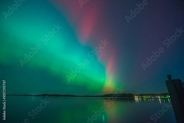 Obraz aurora over the lake