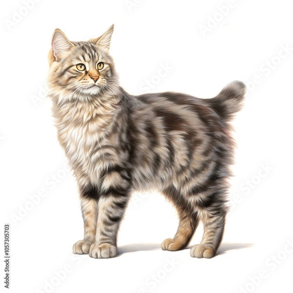 Fototapeta Cat breed American bobtail