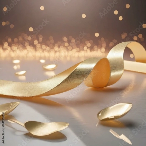 Fototapeta ゴールドの高級感あるステージ　商品モックアップ