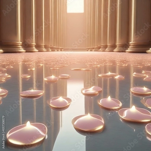 Fototapeta ゴールドの高級感あるステージ　商品モックアップ