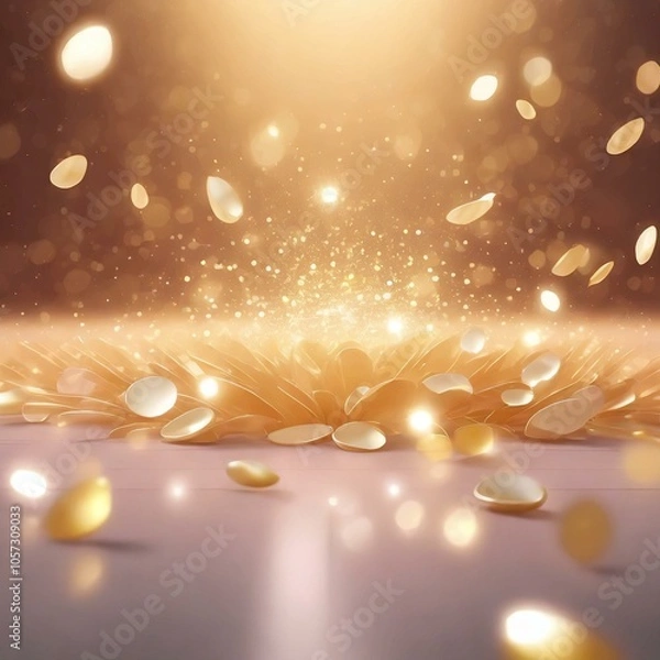 Fototapeta ゴールドの高級感あるステージ　商品モックアップ