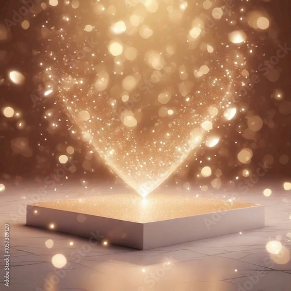 Fototapeta ゴールドの高級感あるステージ　商品モックアップ