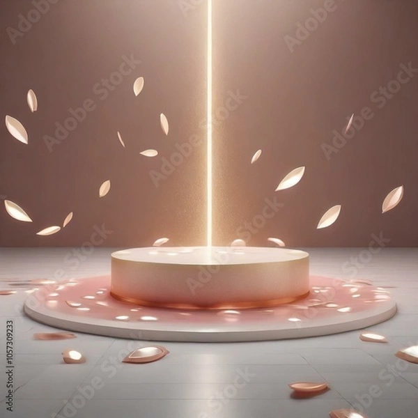 Fototapeta ゴールドの高級感あるステージ　商品モックアップ