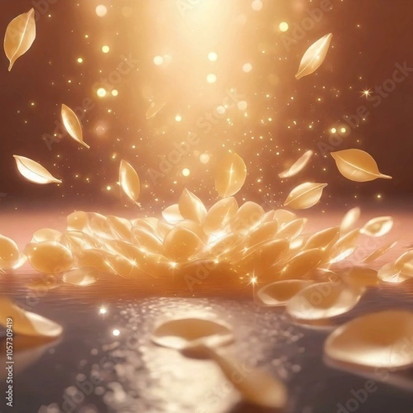 Fototapeta ゴールドの高級感あるステージ　商品モックアップ