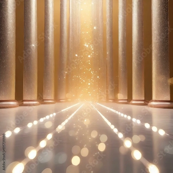 Fototapeta ゴールドの高級感あるステージ　商品モックアップ