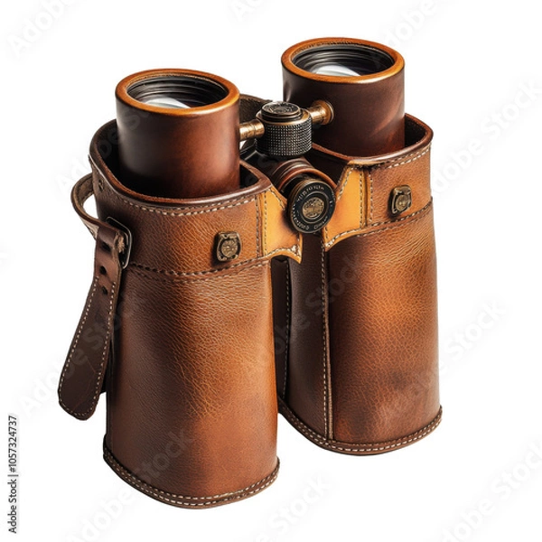Fototapeta Stylish Leather Binoculars for Outdoor Adventures and Nature Exploration