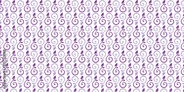 Obraz Seamless pattern with curved leaves in dark purple and light purple, perfect for your design